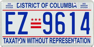 DC license plate EZ9614