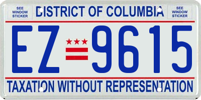 DC license plate EZ9615