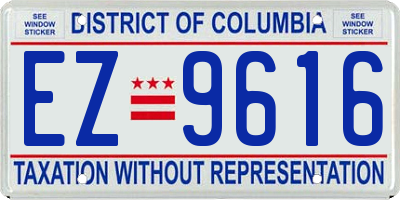 DC license plate EZ9616