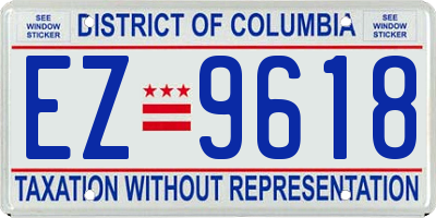 DC license plate EZ9618