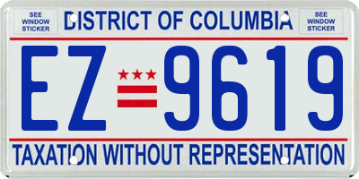 DC license plate EZ9619