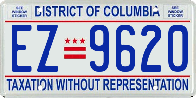 DC license plate EZ9620