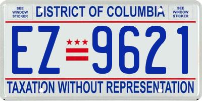 DC license plate EZ9621