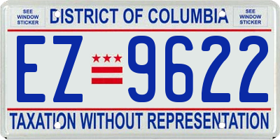 DC license plate EZ9622