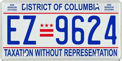 DC license plate EZ9624