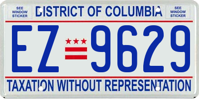 DC license plate EZ9629