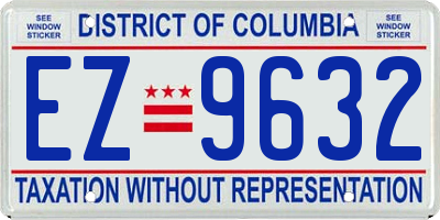 DC license plate EZ9632