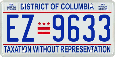 DC license plate EZ9633