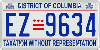 DC license plate EZ9634