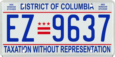 DC license plate EZ9637