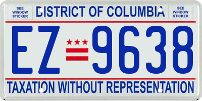 DC license plate EZ9638