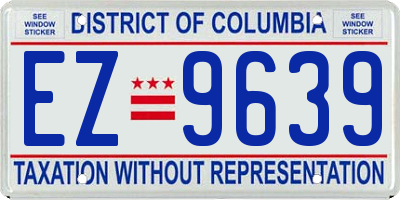 DC license plate EZ9639