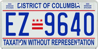 DC license plate EZ9640