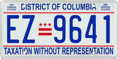 DC license plate EZ9641