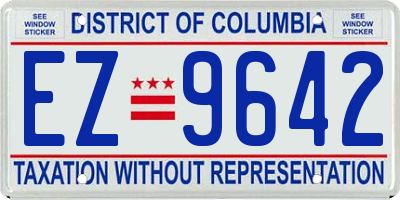 DC license plate EZ9642