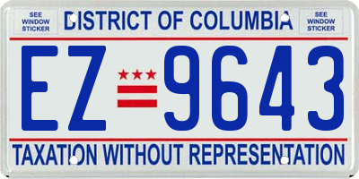 DC license plate EZ9643