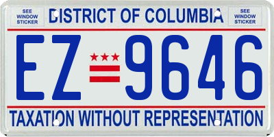 DC license plate EZ9646