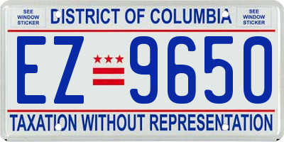 DC license plate EZ9650