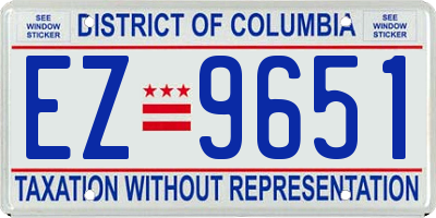 DC license plate EZ9651