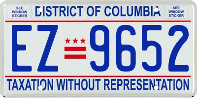 DC license plate EZ9652