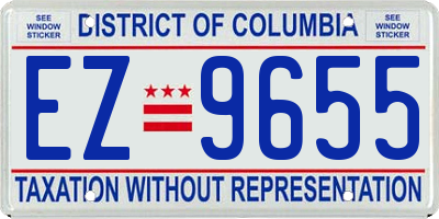 DC license plate EZ9655