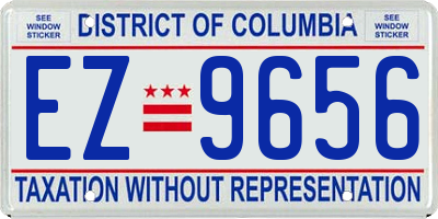 DC license plate EZ9656