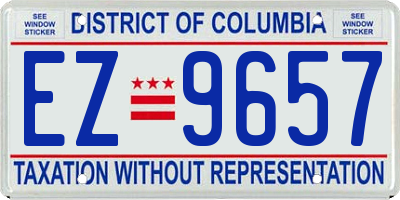 DC license plate EZ9657