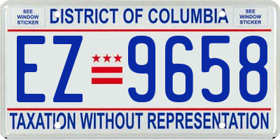 DC license plate EZ9658