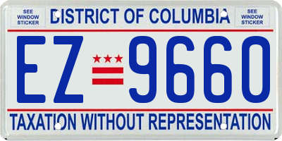 DC license plate EZ9660