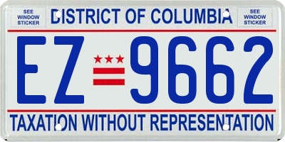 DC license plate EZ9662