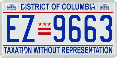 DC license plate EZ9663