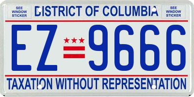 DC license plate EZ9666