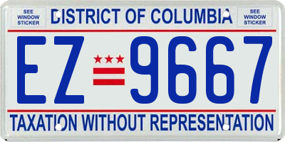 DC license plate EZ9667