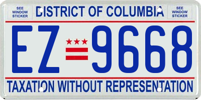 DC license plate EZ9668