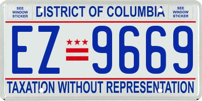 DC license plate EZ9669