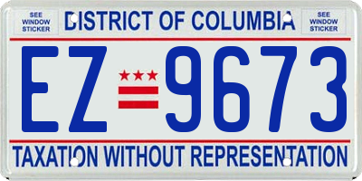 DC license plate EZ9673