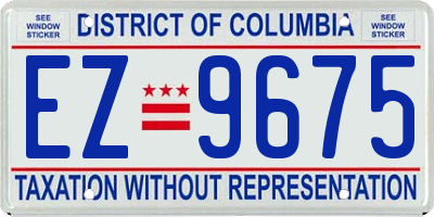 DC license plate EZ9675