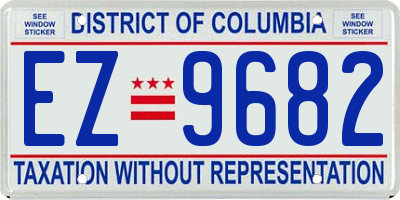 DC license plate EZ9682