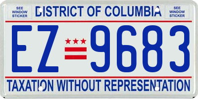 DC license plate EZ9683