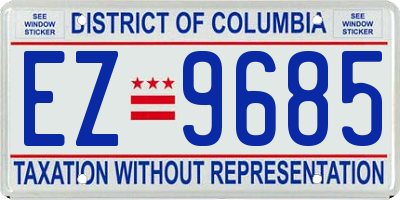 DC license plate EZ9685