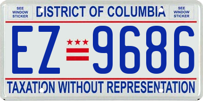 DC license plate EZ9686