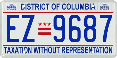 DC license plate EZ9687