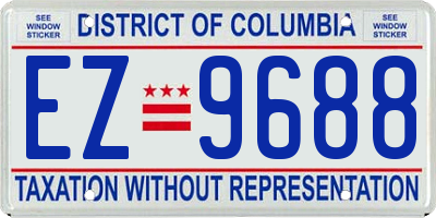 DC license plate EZ9688