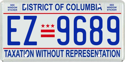 DC license plate EZ9689