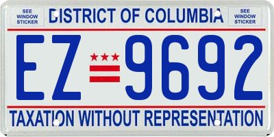 DC license plate EZ9692