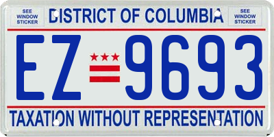 DC license plate EZ9693