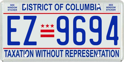 DC license plate EZ9694