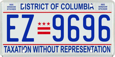 DC license plate EZ9696