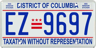 DC license plate EZ9697