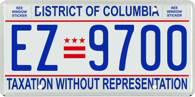 DC license plate EZ9700